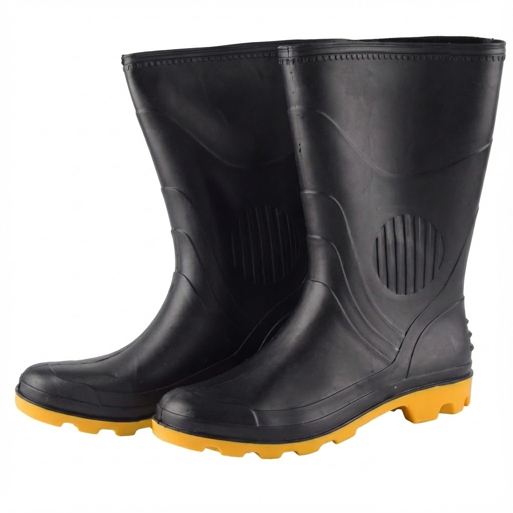 BOTA DE PVC PRETA CANO MÉDIO PEGA FORTE CA 36.103